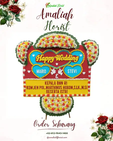 Papan Bunga Pernikahan Deblod Sundoro